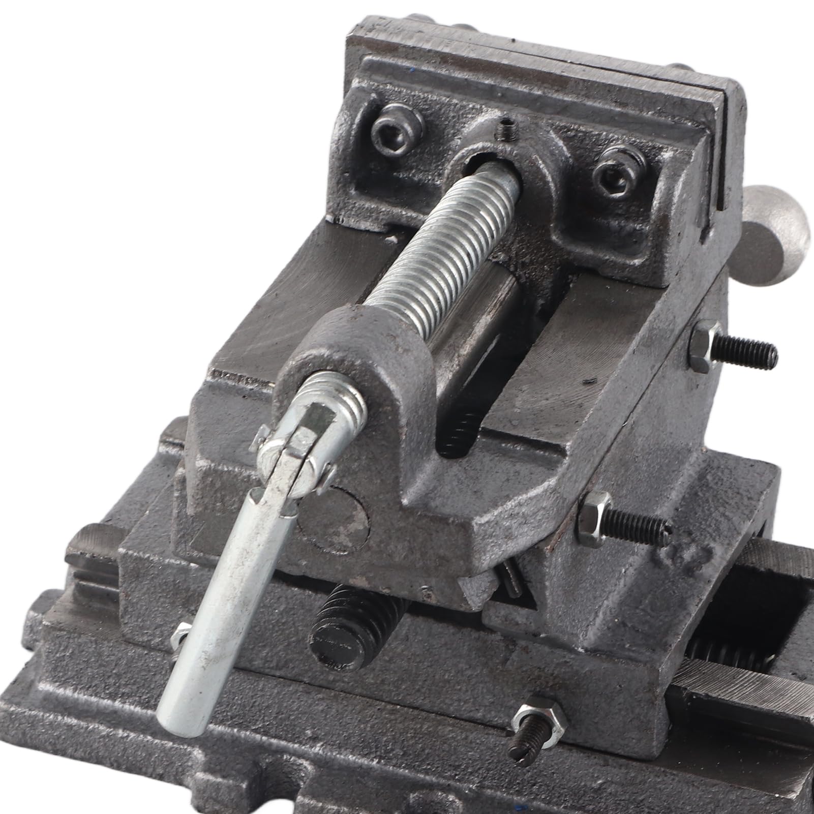 Marhynchus Imadło Stołowe 3-calowe Żeliwne Imadło Stołowe z 45 Stalowymi Szczękami Krzyżowymi Płaska Konstrukcja Otwór 67 Mm Skok Wzdłużny 90 Mm do Wiercenia Cięcie Rur Konserwacja Mechaniczna