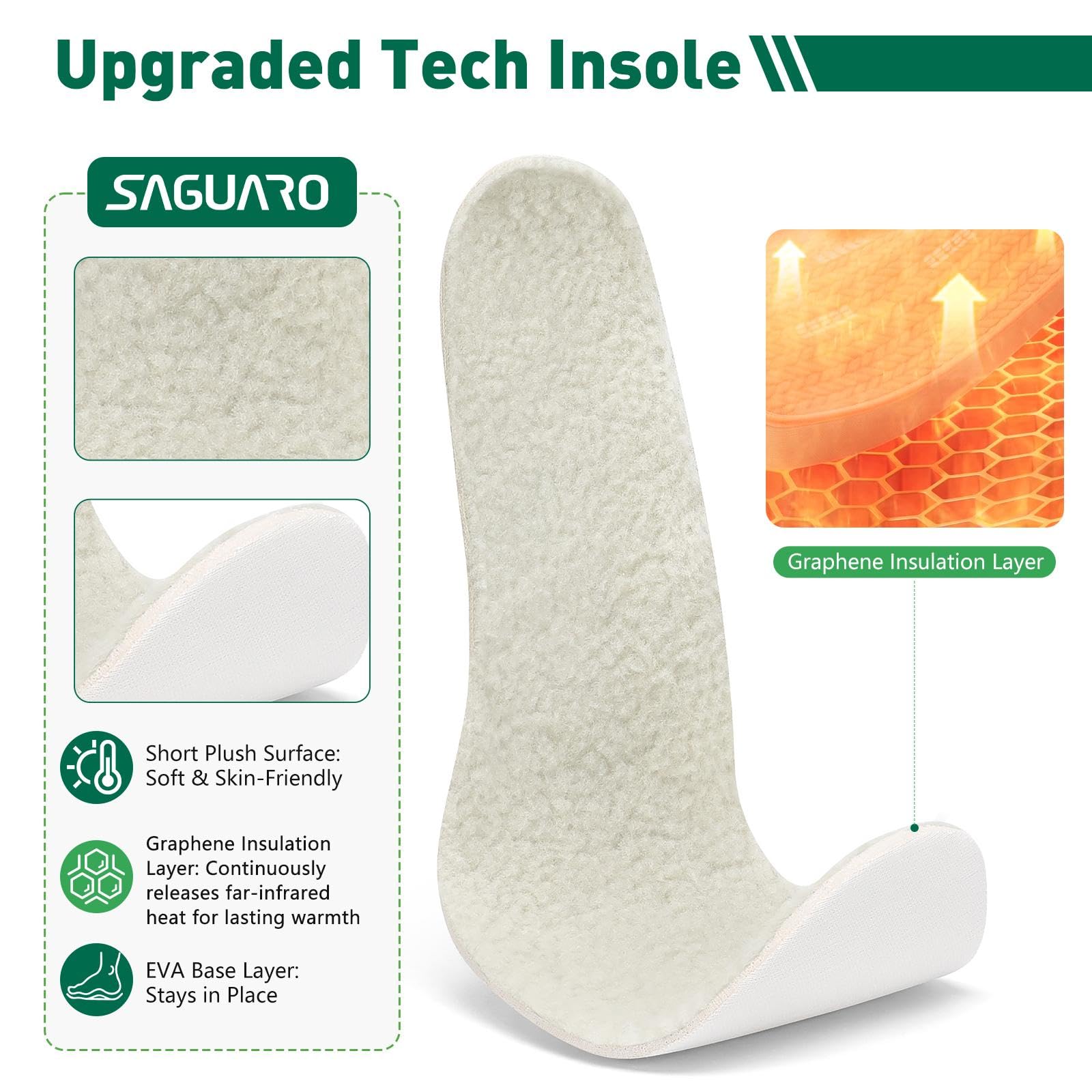 SAGUARO Stivaletti Barefoot Donna Invernali - Imbottiti Caldi, Punta Ampia & Suola a Drop Zero, Gr.36-42