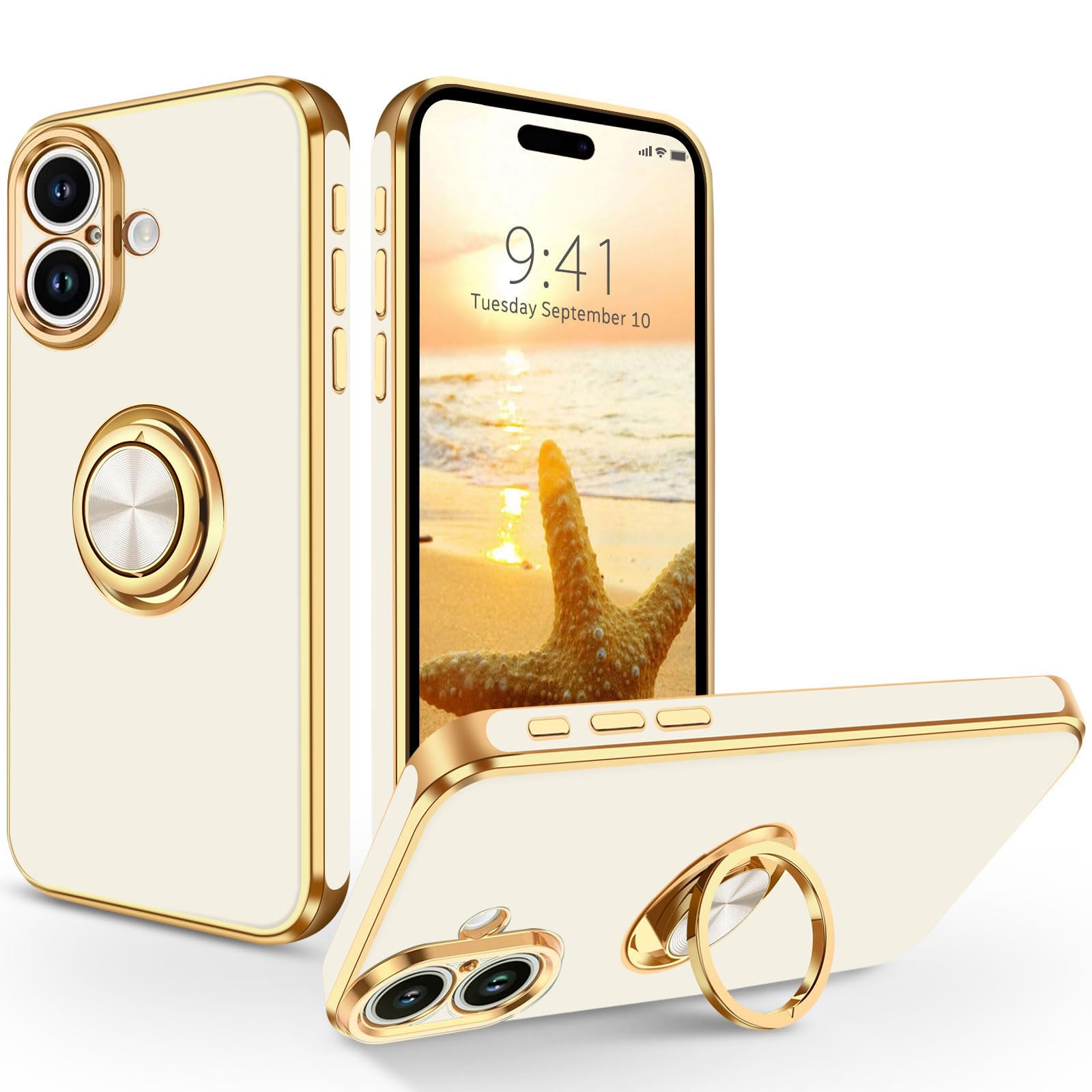 SPACE - Cover morbida super sottile in TPU colore bianco compatibile con Apple iPhone 16 Pro Max [IPHONE 16 CASES