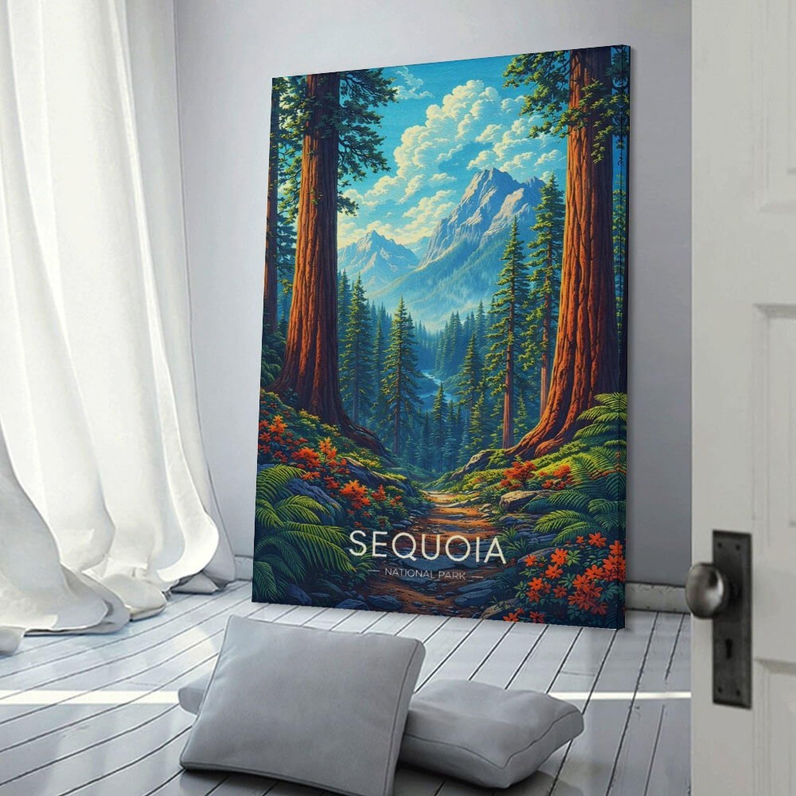 Junmoney Sequoia National Park Landscape Wall Picture Print, 12x18inch(30x45cm), for New Home Styling, Lounge Or Bedroom, Home Artwork for Modern Interiors