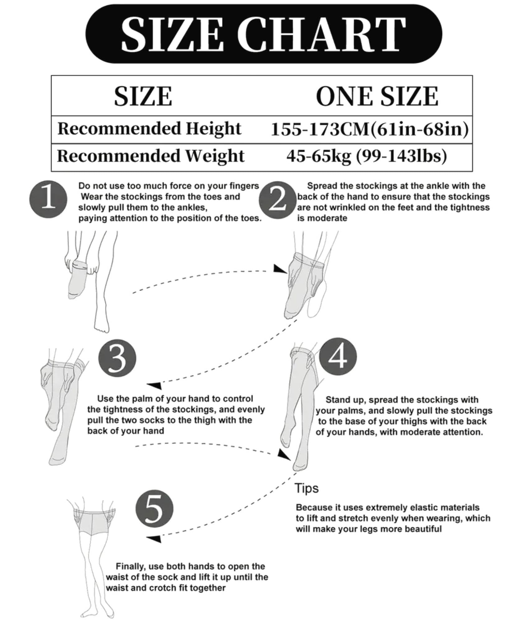 Khwaish Store Women's & Girl’s Sheer Tights Ultra-Thin Transparent High Waist Reinforced Toe Pantyhose Long Exotic Knee-High Thigh Stockings_ (White, XL). Pack of 1 - Image 5 thumbnail