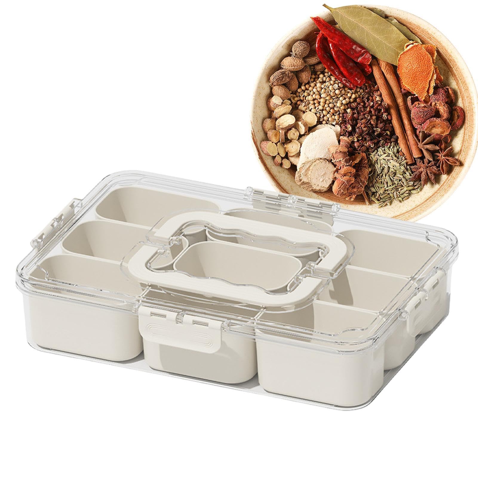 Boîte de rangement portable pour collation et sauce à couvercle transparent