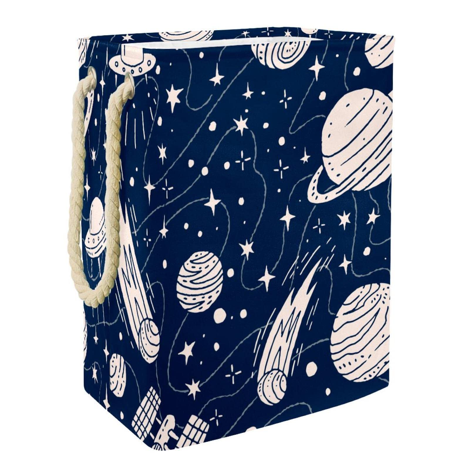 Panier à linge imperméable avec poignée bac de rangement bleu