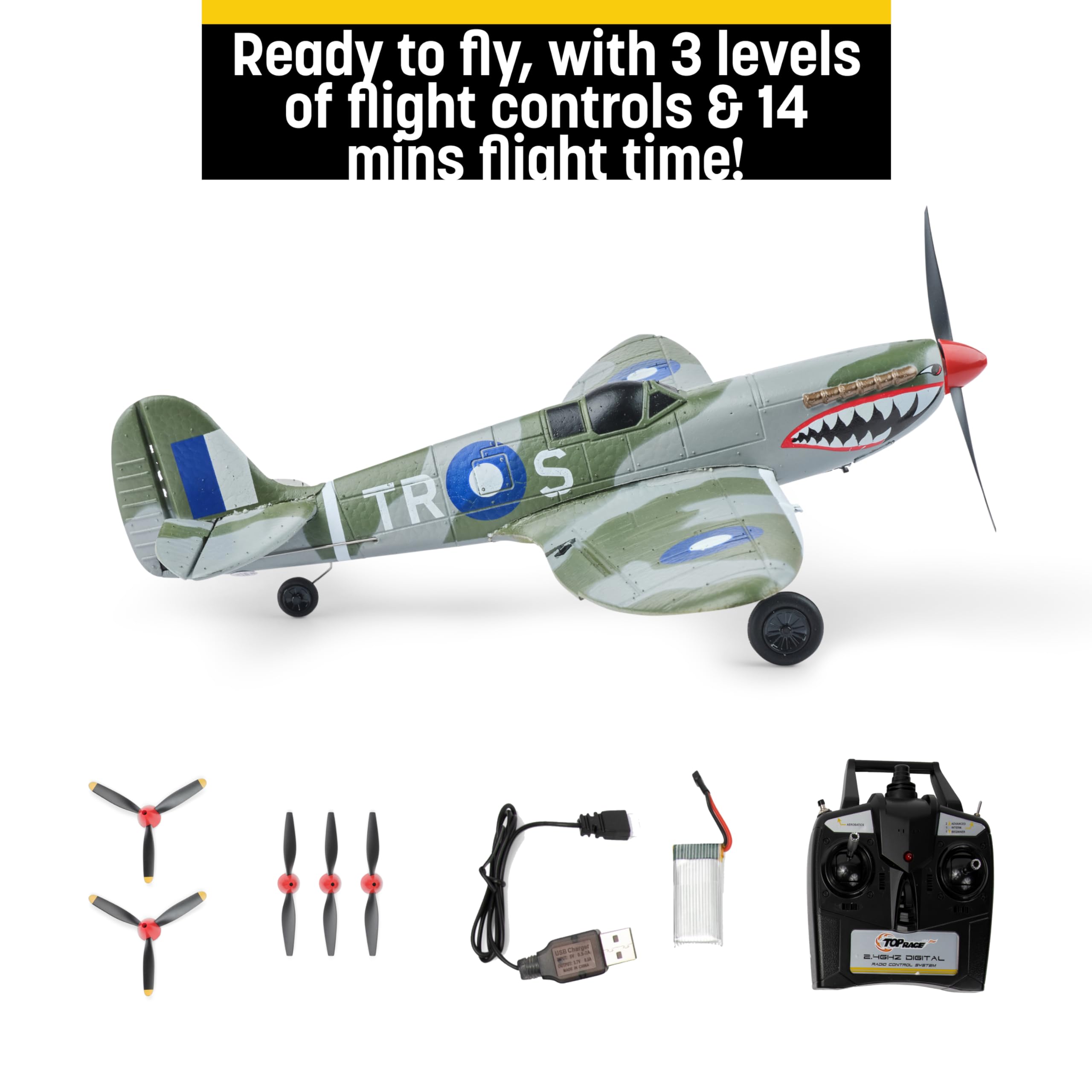 Amazon | Top Race 4チャンネル リモートコントロール 飛行機