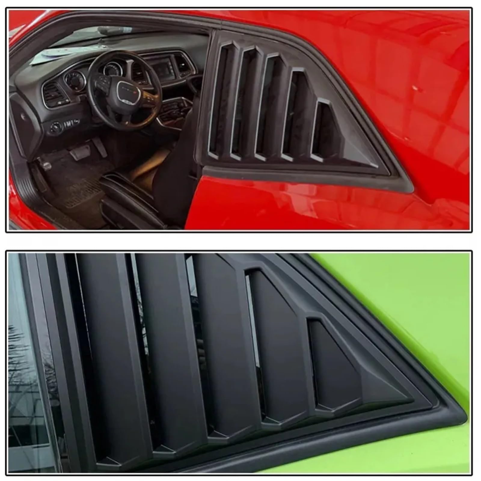 Pasuje do Dodge Challenger 2015-2022, żaluzja tylnej szyby, osłona otworu wentylacyjnego, osłona przedniej szyby, akcesoria samochodowe(Matte Black)