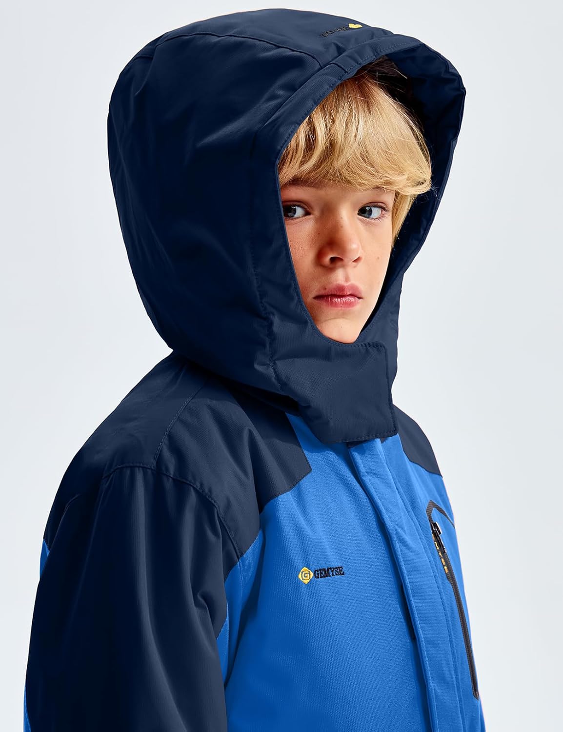GEMYSE Boy's Waterproof Ski Snow Jacket Hooded Fleece Windproof Winter Jacket - Image 5
