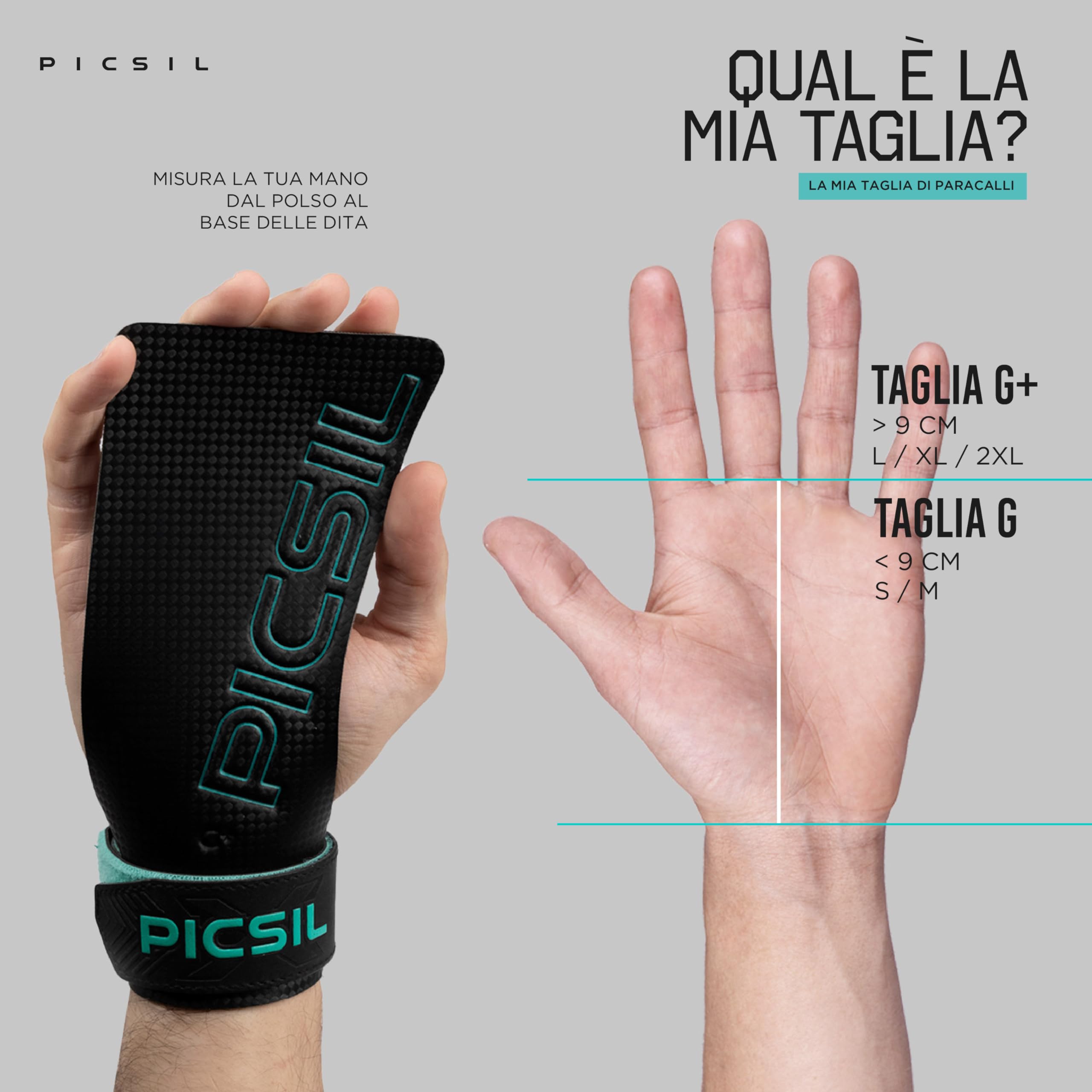 PICSIL Falcon Maniglie Senza Fori Fibra di Carbonio Grip Fitness Cross Training Sollevamento Pesi
