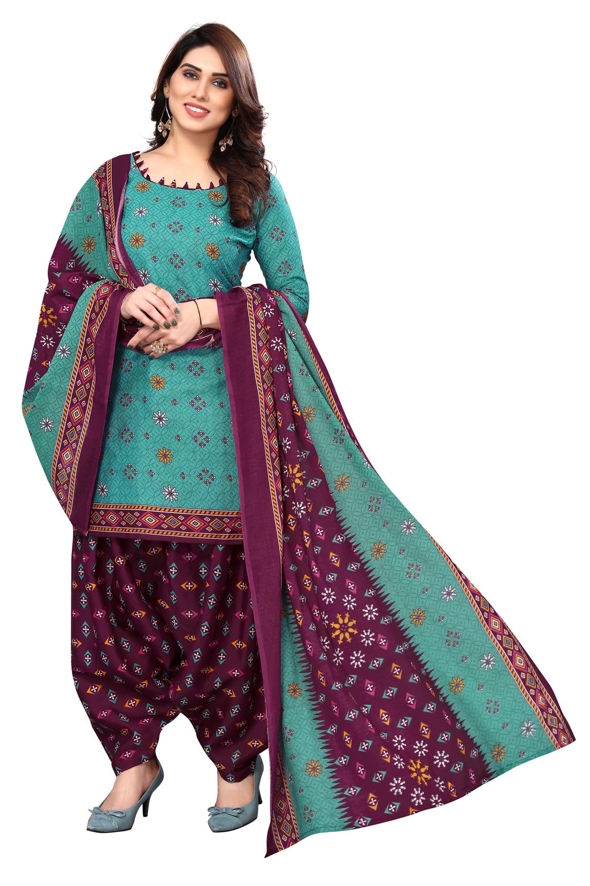 rajnandini Women's Teal Blue Cotton Blend Printed Unstitched Salwar Suit Material (JOPLDI1045)-picture-22