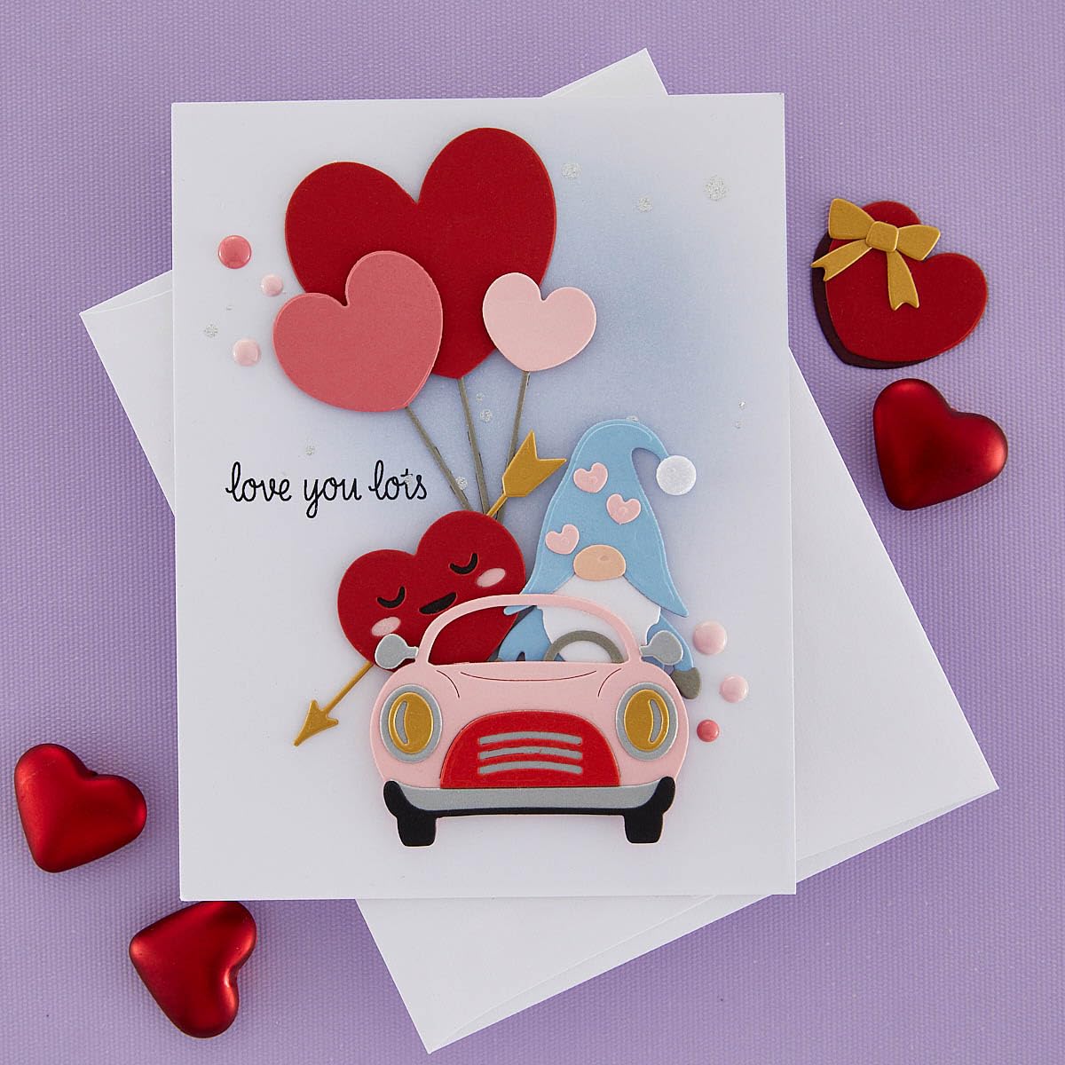 Spellbinders Gnome Drive Hearts for You Etched Dies from The Gnome Drive Collection, Metal, Large - Image 3