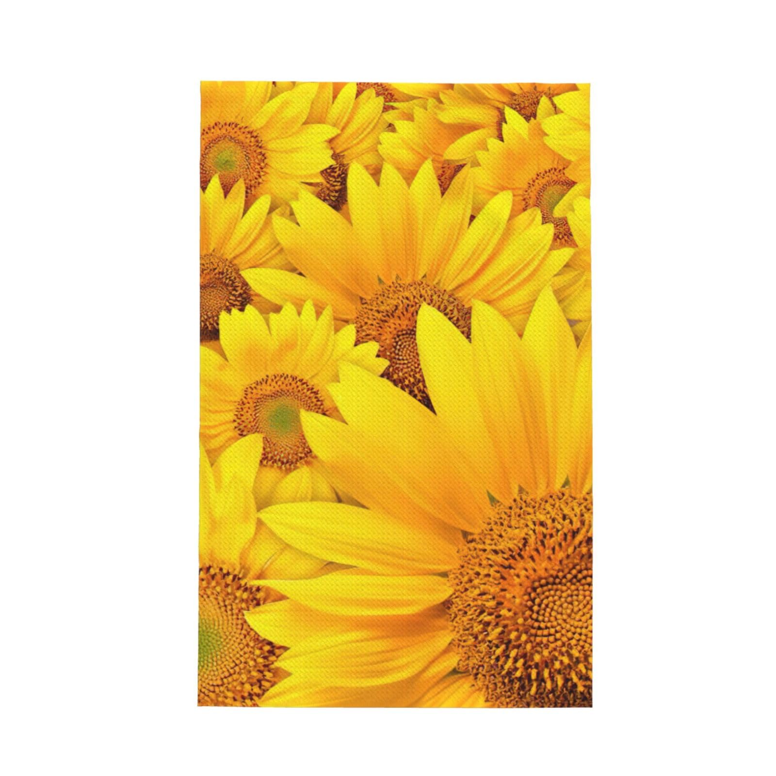 CKGODGF Many Sunflowers Print Absorbent Waffle Dishcloths,Kitchen Towels With Hanging Loops,Tea Towels.