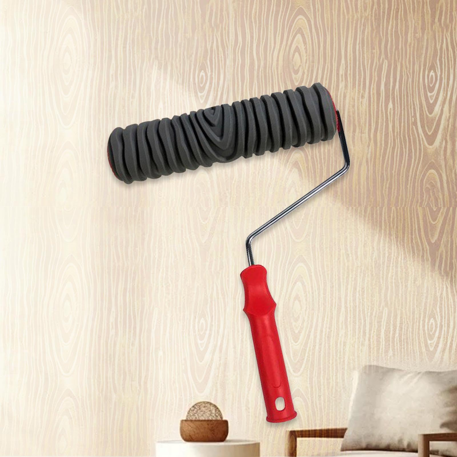 Rullo per Pittura con Motivi in ​​gomma Goffrata Strumento per Pittura Decorativa Murale Rullo con Motivi Multipli Manico Comodo per Il Fai Da Te, Style C