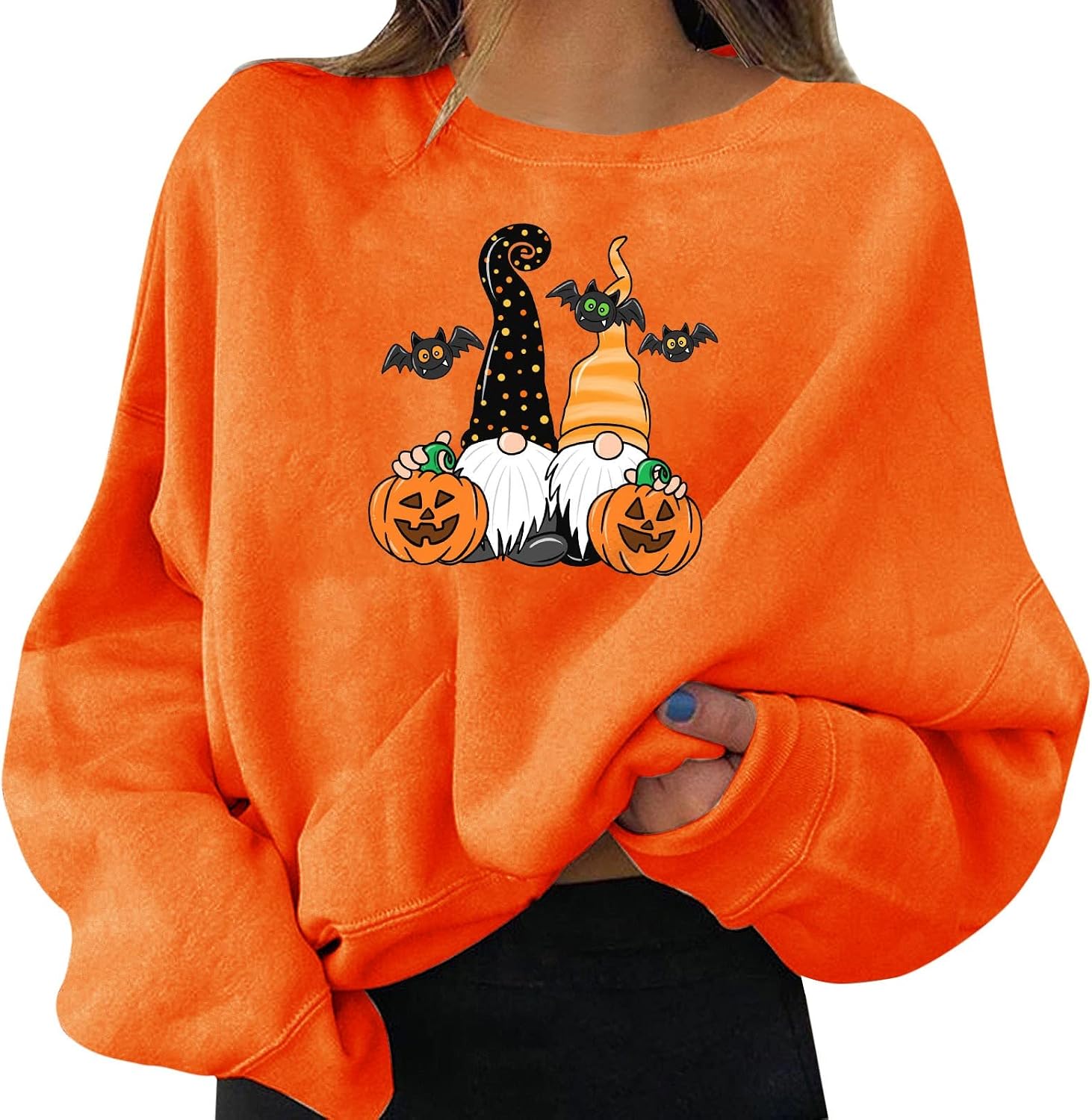 Sweat à Capuche Halloween Femme - Motif Festif, Coupe Oversize, Manches Longues, Pour Fête Ou Style Décontracté