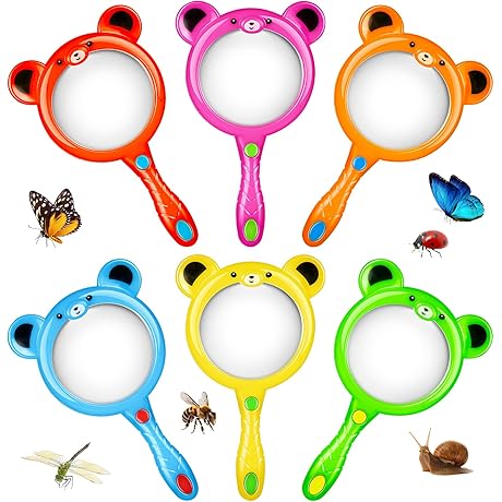 6Pcs Magnifying Glass for Kids: Explore the Microscopic World with vibrancy and clarity