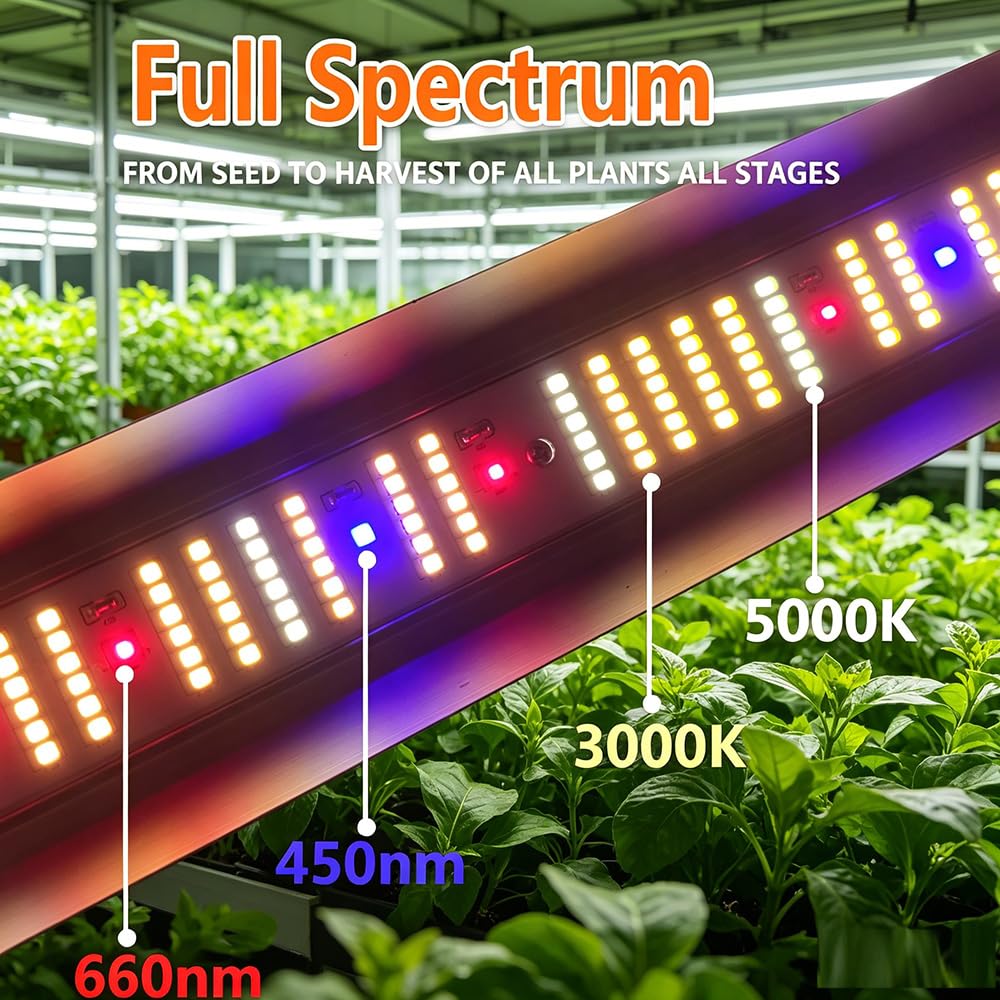 FARMLITE Grow Light Grow Lights per piante da interno 320 Watt a spettro completo LED Lampada in crescita Pianta da appendere Lampade in crescita Piantina con Samsung 1584 diodi Daisy Chain Pannello