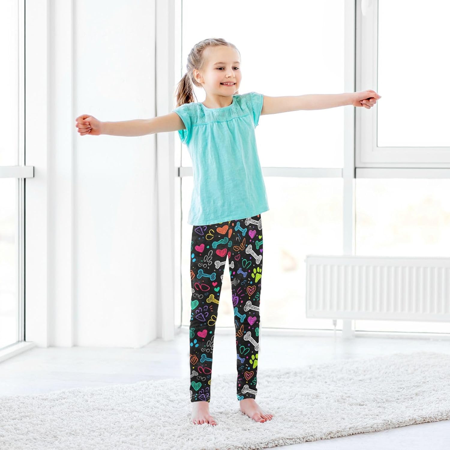 Girls Leggings Athletic Dance Running Teen Kids Pant Girls Toddler Tight Workout Pants Soft Elastic Waist - Image 6