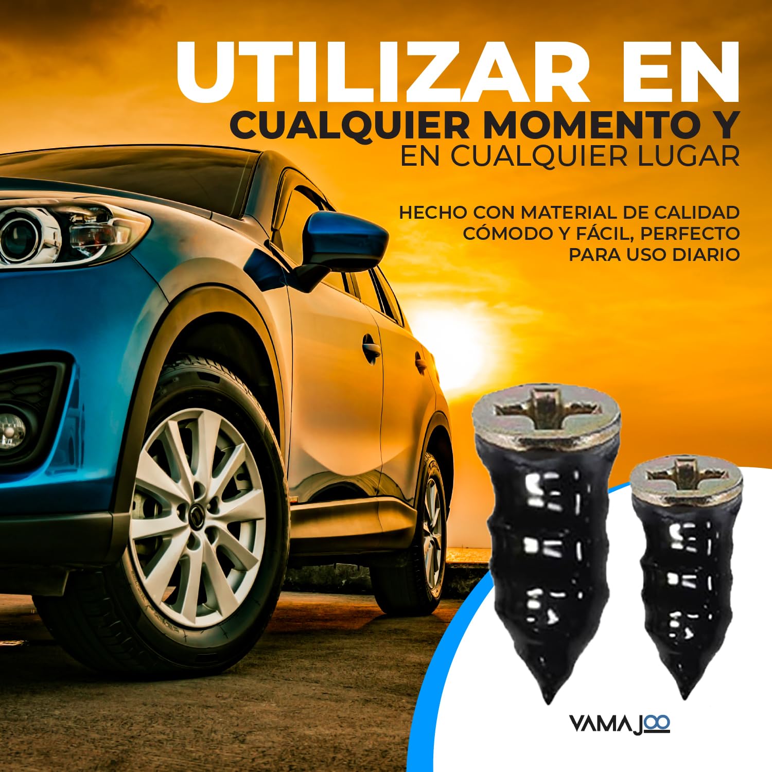 Tornillos para Pinchazos Neumaticos - Kit Repara Pinchazos Coche 70Pcs - Kit Antipinchazos Coche + Destornillador - Reparador Pinchazos Coche - Kit Repara Pinchazos Moto(35S)+(35L)