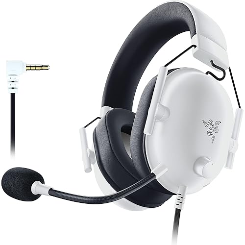 Razer BlackShark V2 X Gaming Headset: 7.1 Surround Sound - 50mm Drivers - Memory Foam Cushion - for PC, Mac, PS4, PS5, Switch - 3.5mm Audio Jack - White - White - 3.5 mm - PC Headset
