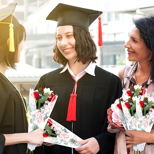 Miniatura 7 de Sayglossy 100 bolsas de flores transparentes para el día de San Valentín, bolsas impermeables para ramos de flores, bolsas de plástico para ramos de
