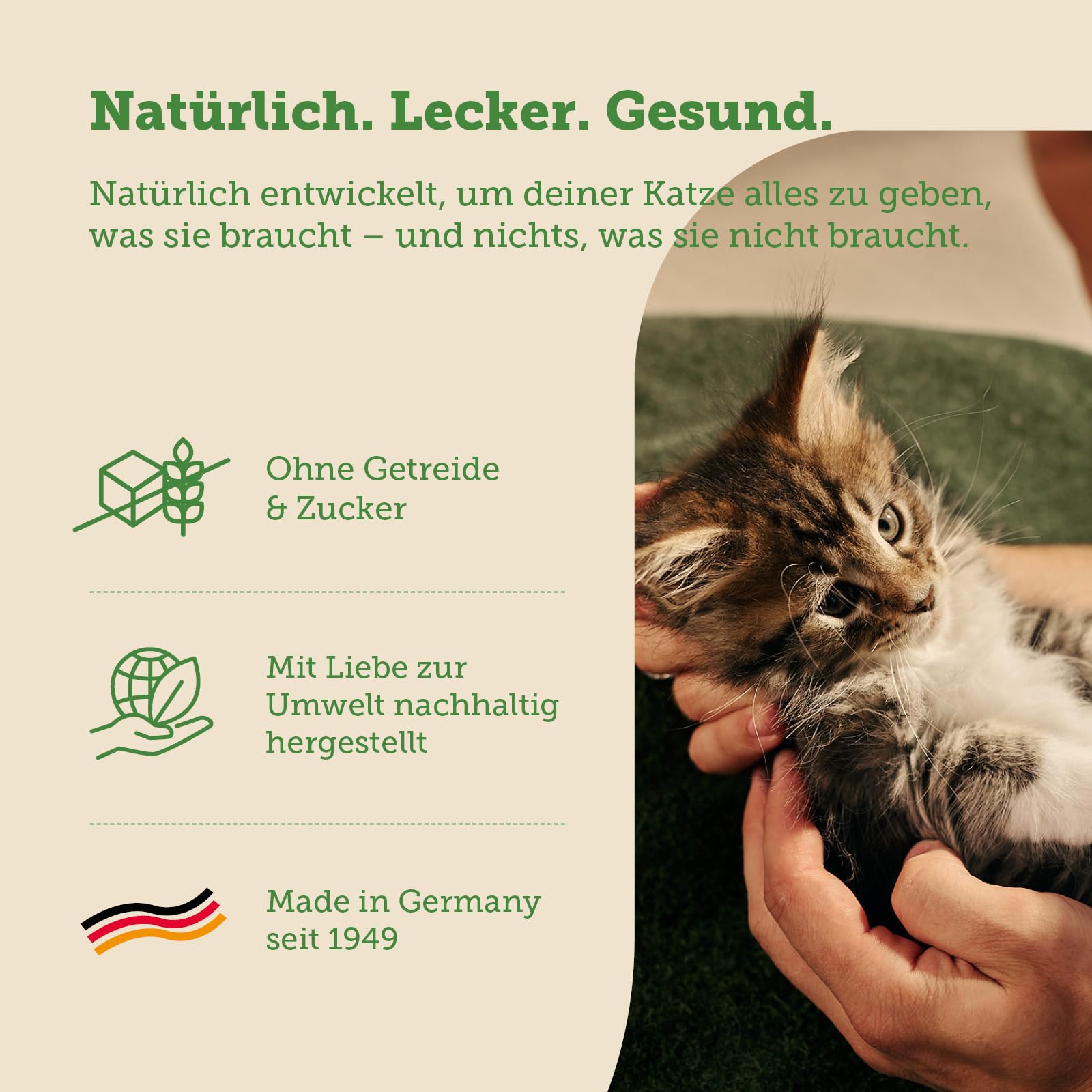 MERA Cats Nature Huhn Premium Kitten Trockenfutter für Katzen 2kg | Getreidefrei & zuckerfrei | Katzenfutter Trocken mit hohen Fleischanteil & Colostrum | Dry Cat Food
