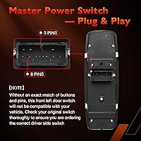 Vista 4 de Interruptor maestro de ventana de alimentación lateral del conductor, reemplazo para Ram 1500/2500/3500 2016-2022, Dodge Charger 2011-2019, Chrysler