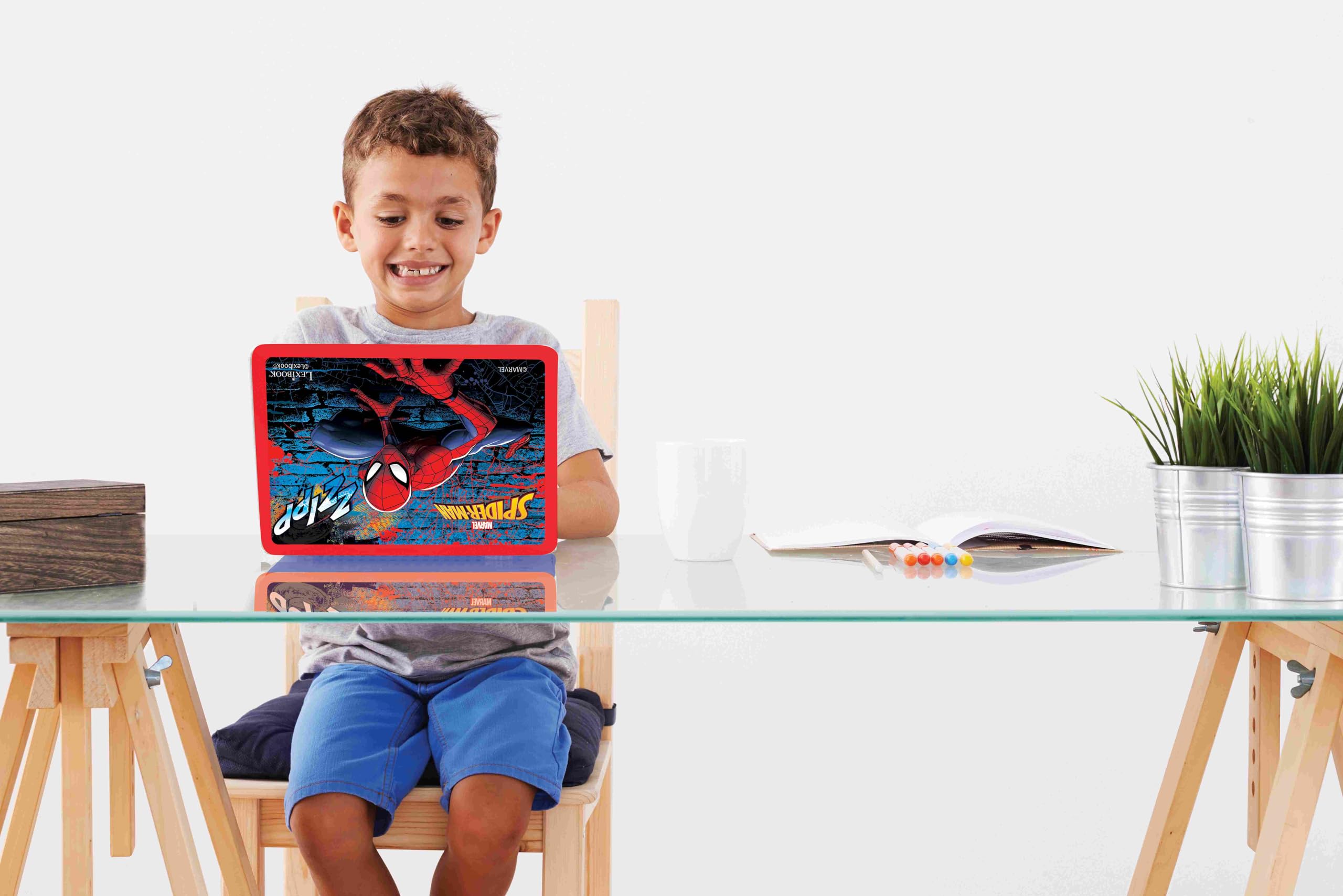 LEXIBOOK, Spider-Man, Portátil Educativo, JC598SPi2LXB | Español/Inglés, 124 actividades, juegos educativos y música