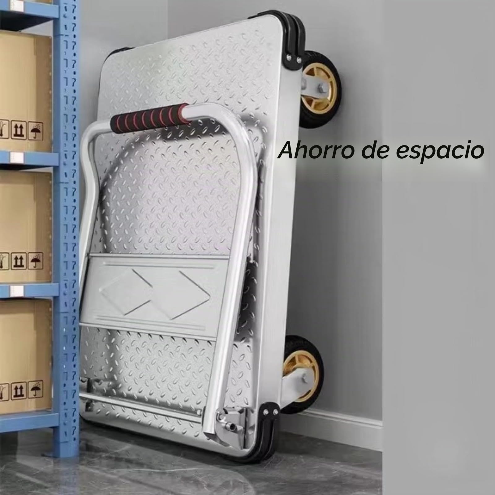 Carretillas 150-500 kg Carros de Plataforma Metálicos de Acero,Carrito Plegable con Ruedas,Equipados con Ruedas Giratorias de 360°,Adecuados para Supermercados,Almacenes y Garajes(Size:73x48cm)