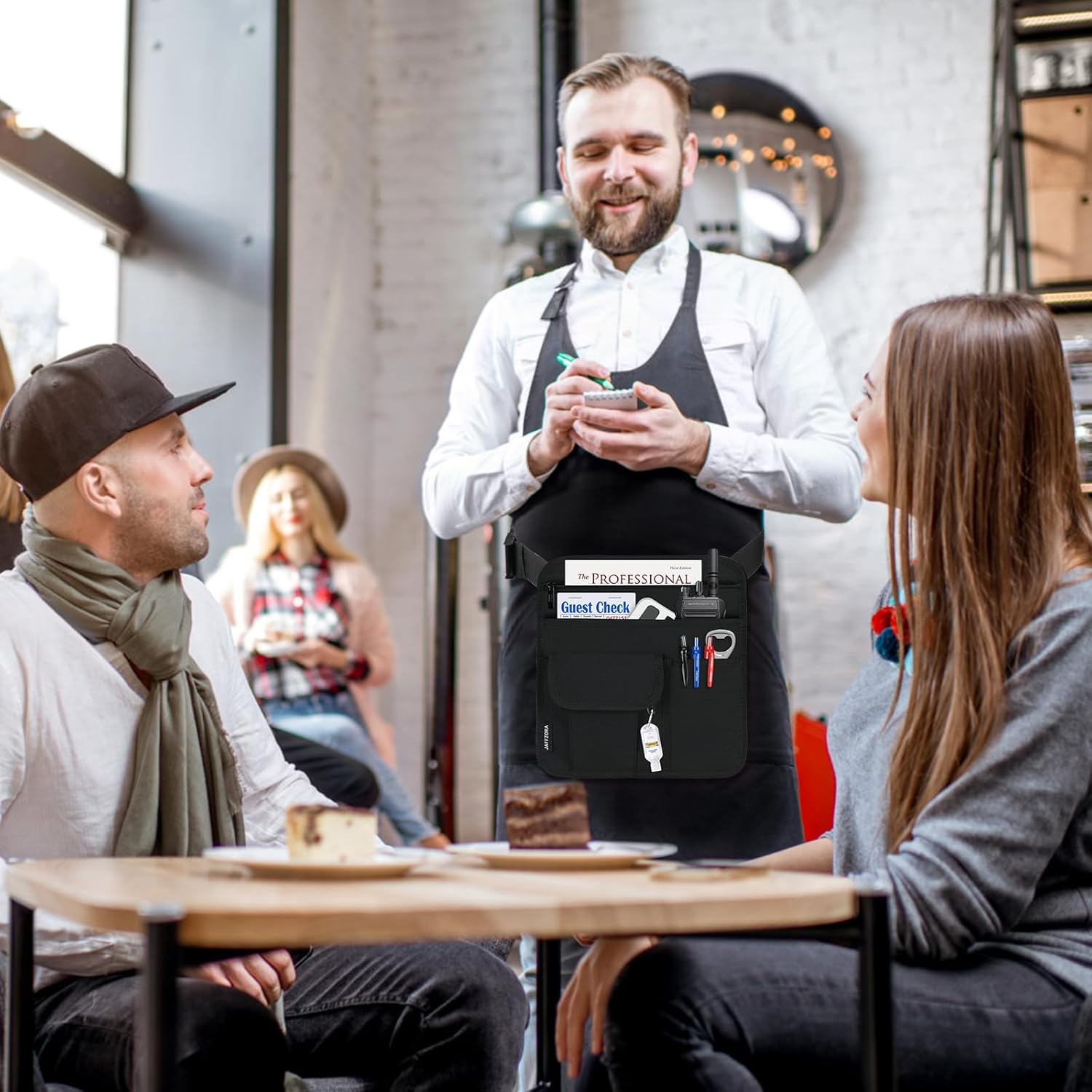 Server Waist Pouch,Restaurant Waitress Accessories Bag,Utility Money Bag Working Serving Apron for Waiter Waitress - Image 5