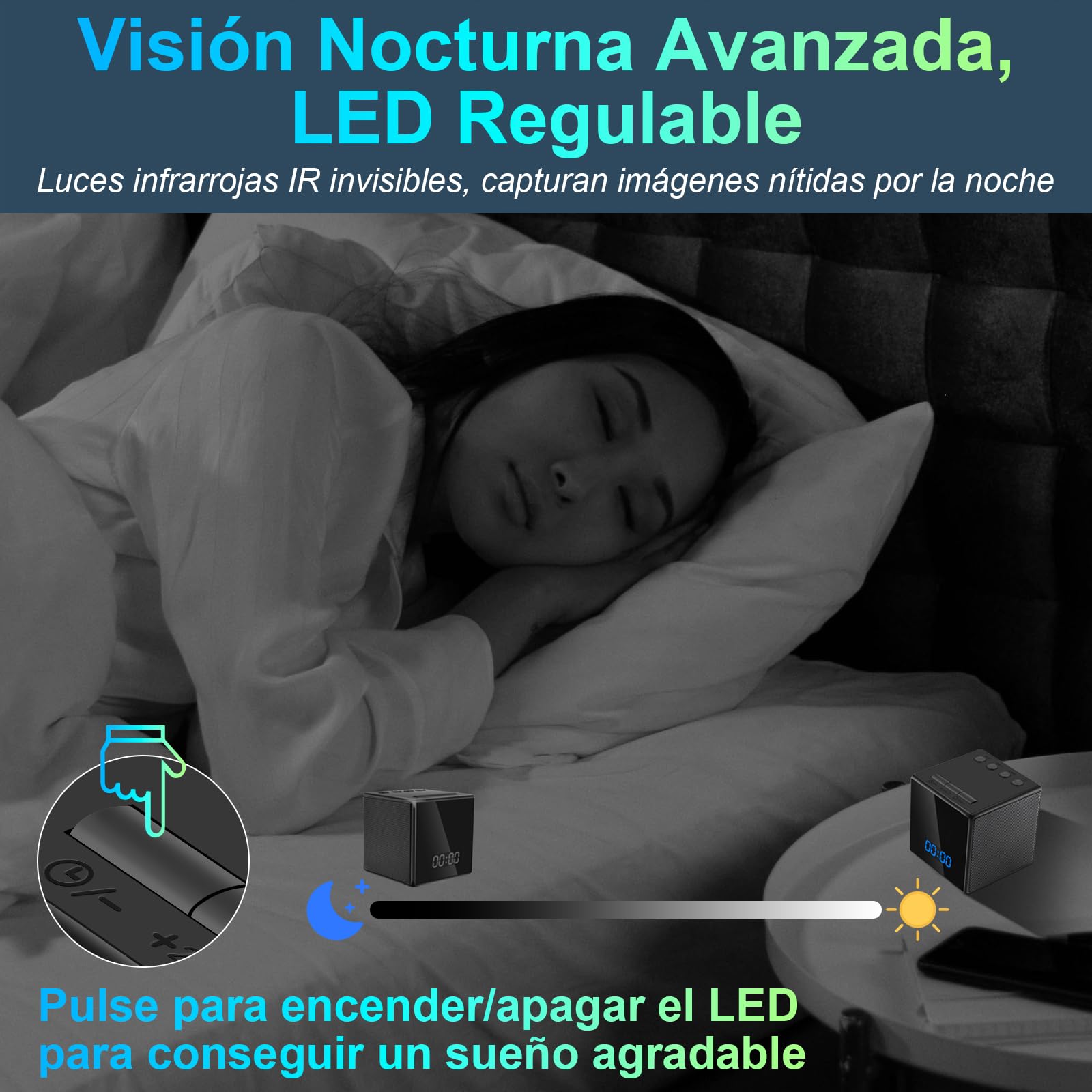 UYIKOO Cámara Espía WiFi 5G, Mini Camara Oculta Inalambricas Despertador, Camara Espia Oculta Altavoz 1080P HD Reloj con Camaras Espias Visión Nocturna Detección De Movimiento Vigilancia Tuya App