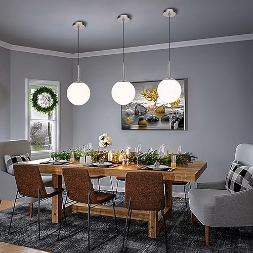 Miniatura 5 de Pendant Light Kitchen Island, Mini Globe Pendant Lighting Fixture, Adjustable Ceiling Hanging Light Over Sink Dining Table Bedroom Bathroom Brushed