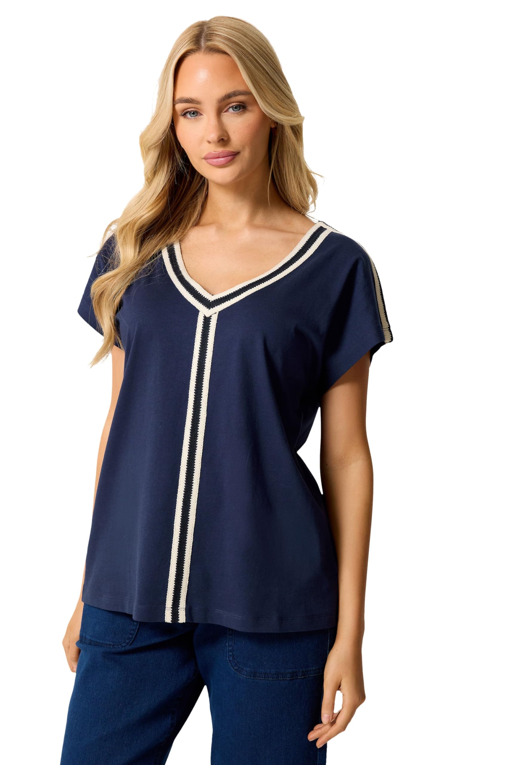 M&Co - Women's T-Shirt - Cotton - Dark Navy - Size 20