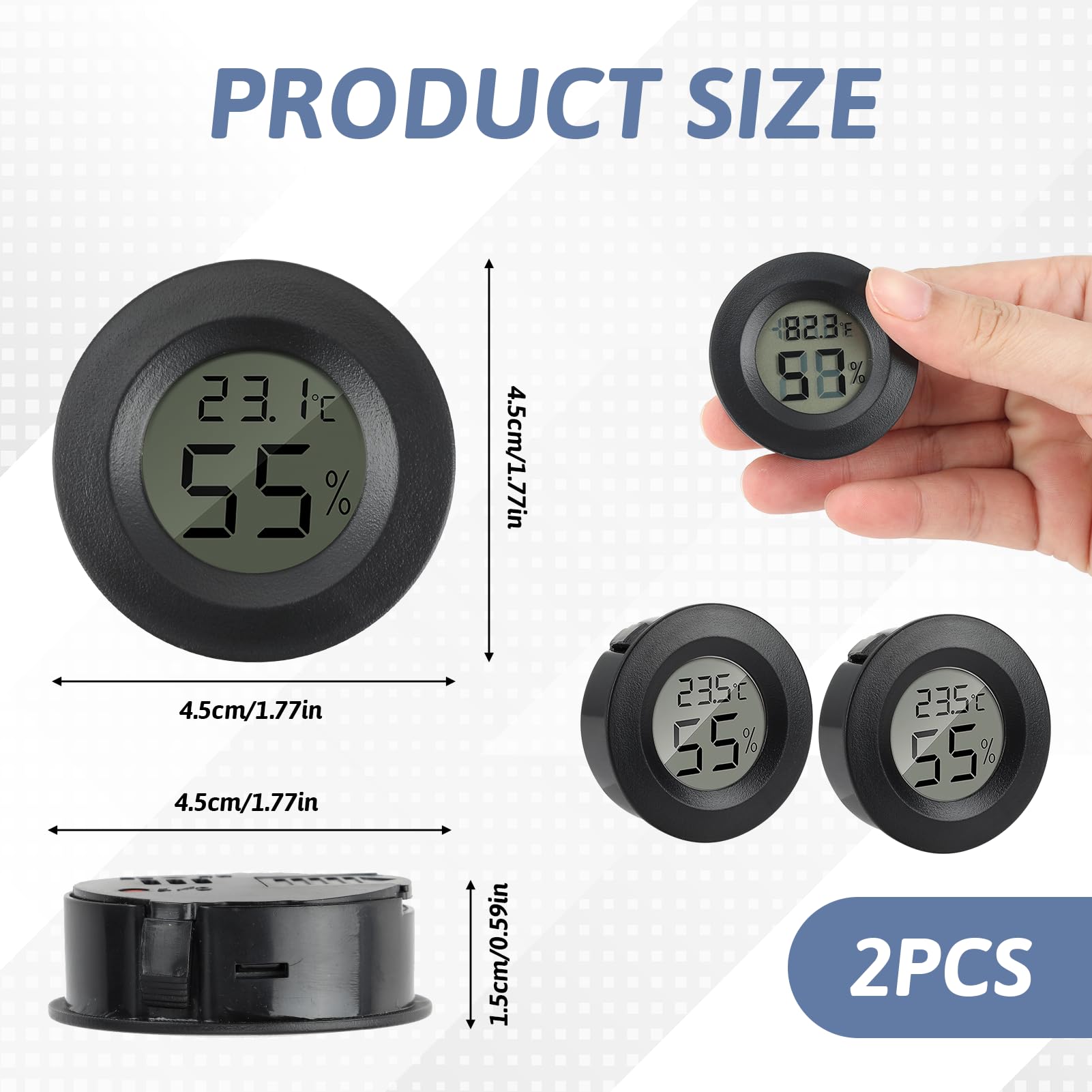 Mini Thermomètre Hygromètre Intérieur, Digital LCD Température Humidité Moniteur pour Chambre Bebe