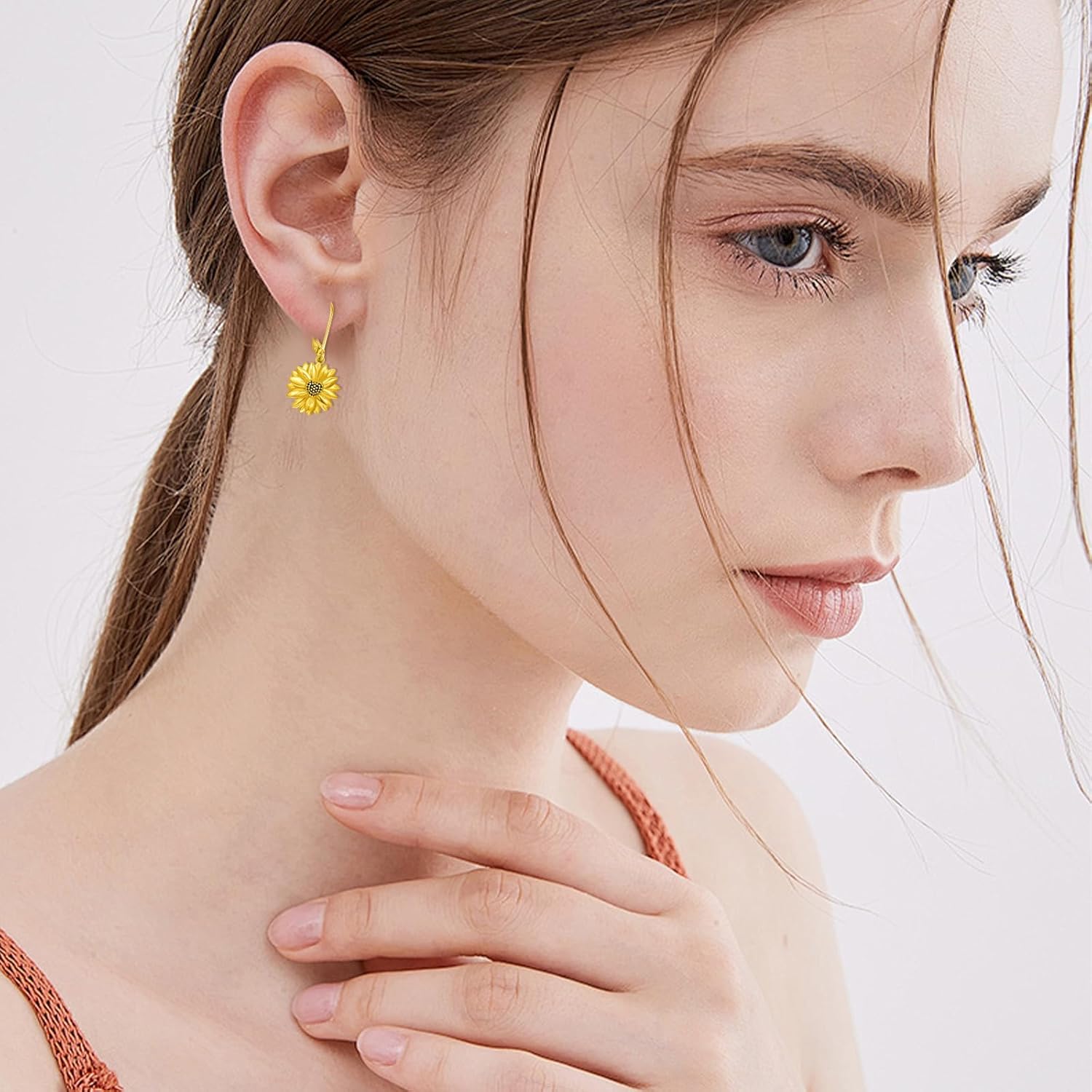 Sunflower Earrings for Women 925 Sterling Silver Sunflower Earrings You Are My Sunshine Earrings Flower Earrings Sunflower Jewelry Gifts for Women - Image 4