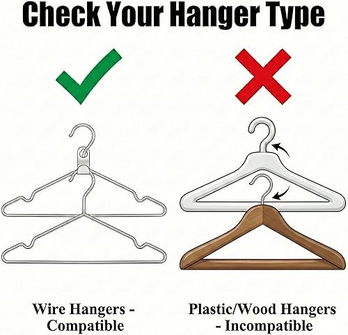 Miniatura 6 de Ganchos de conector para colgar – Paquete de 50 ganchos para colgar ropa – Percha que ahorra espacio para organizador de armario – Perchas en