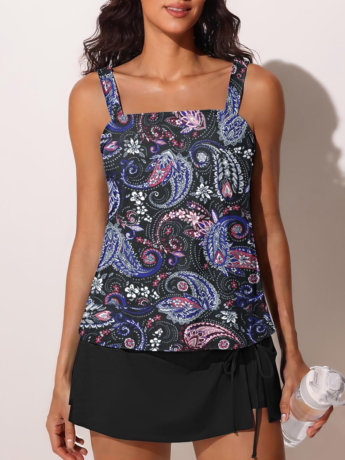 Summer Mae Women's Tankini Swimsuits with Skirt Two Piece Tummy Control Bathing Suits Printed Swimdress Swimwear 2026 - Image 3