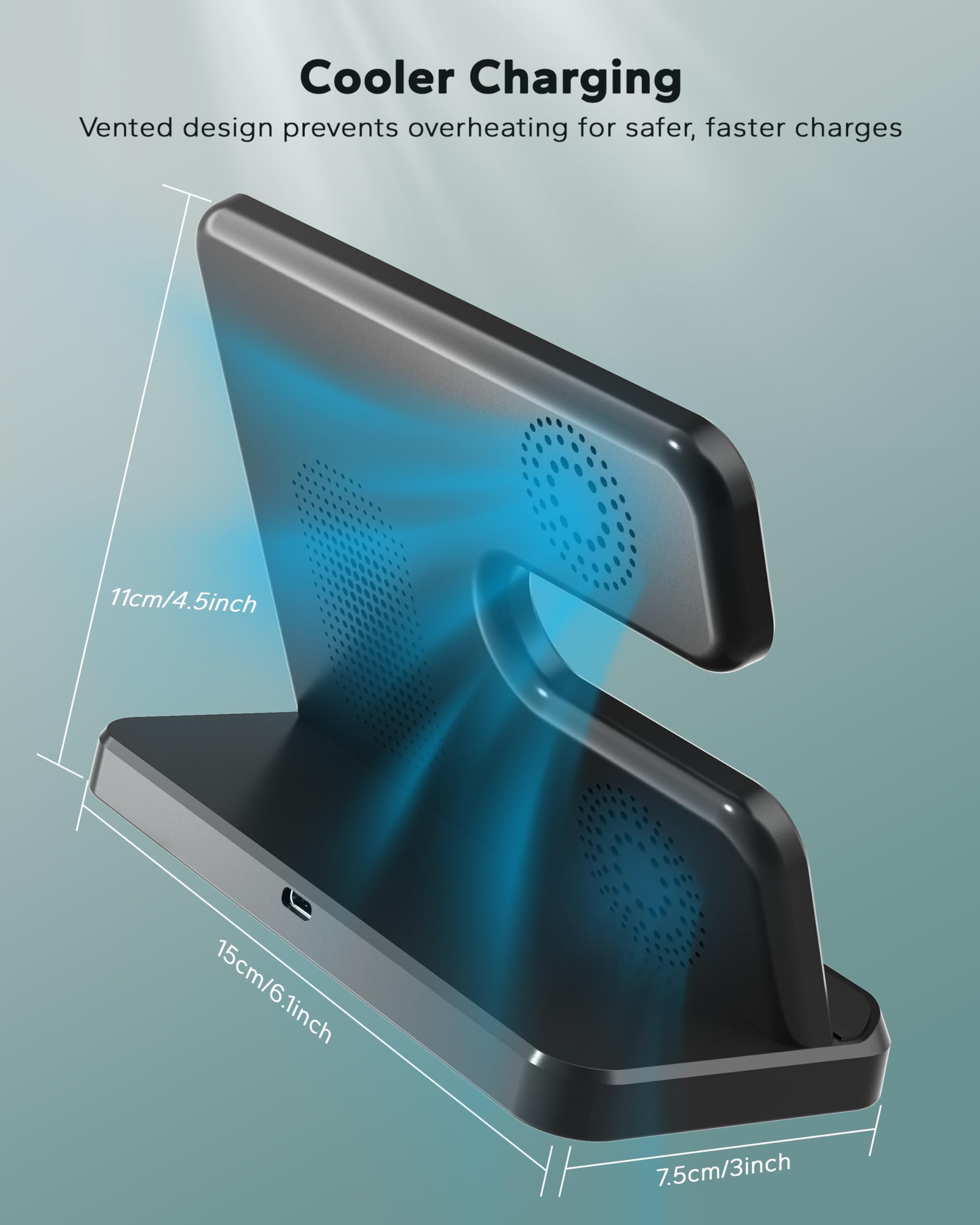 Pad di ricarica 3 in 1 per Samsung, caricabatterie per telefono cordless e orologio per Galaxy S25 Ultra/S24/S23/Z Fold, ricarica rapida certificata Qi per Samsung Watch Galaxy 8/7/6/5, Galaxy