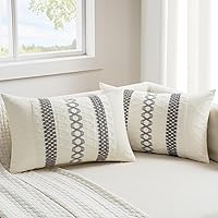 Vista 27 de MIULEE Juego de 2 fundas de almohada decorativas estilo bohemio marrón oscuro de 20 x 20 pulgadas estilo granja rústico, almohadas decorativas