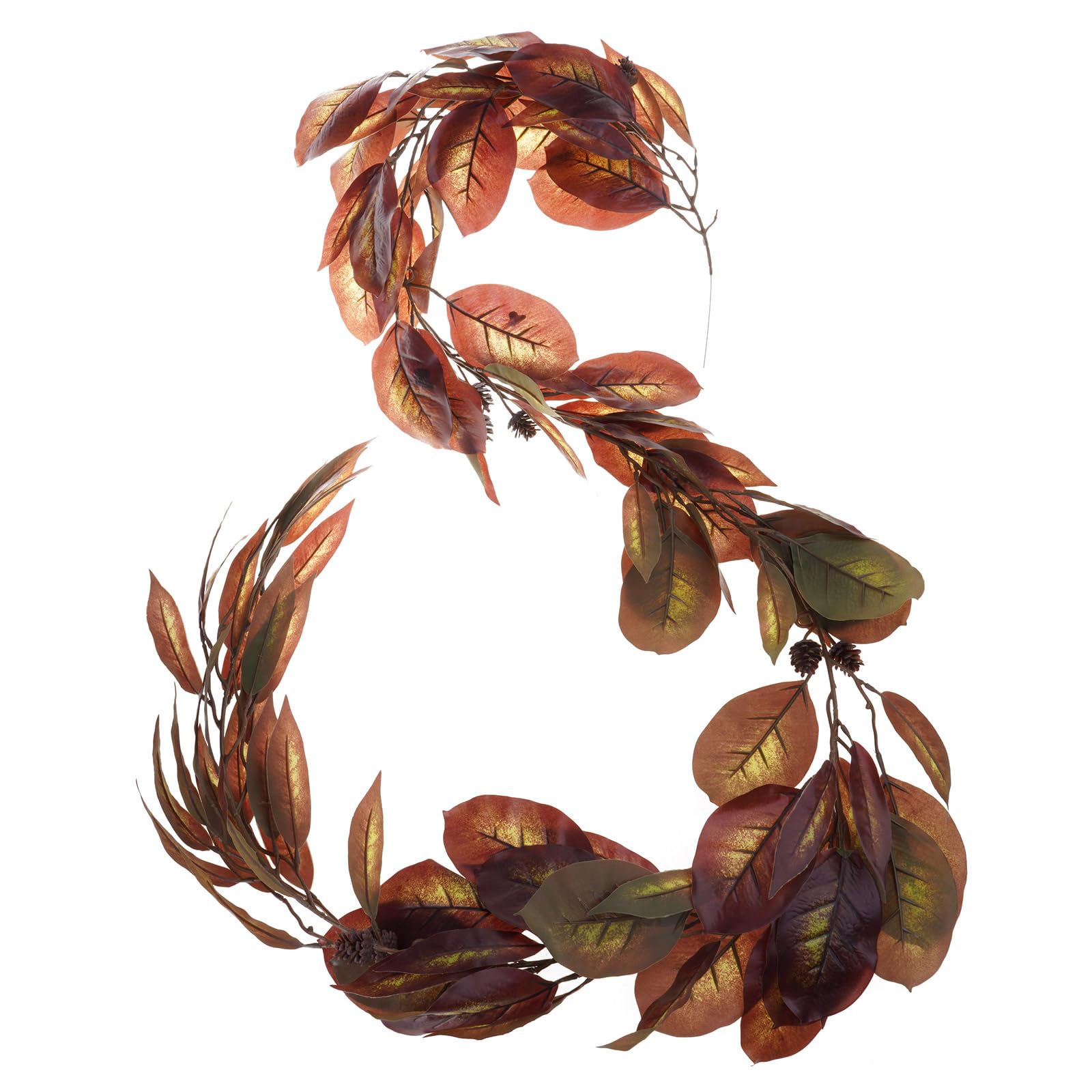 Realistic Brown Magnolia Leaves Wreath Featuring Warm Earth Tones and Intricate Texture for Authentic Outdoor Decor Durability Sturdy Magnolia Wreath