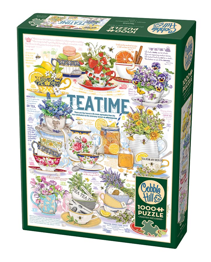 Cobble Hill 1000 Piece Puzzle - Tea Time - Sample Poster Included, 1000 pieces - Image 4