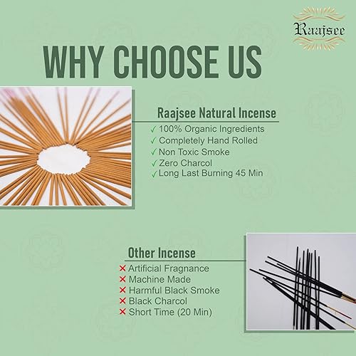 Miniatura 8 de Raajsee Varitas de incienso de pachulí, 100 gm, 100% puro, orgánico natural, enrollado a mano, libre de productos químicos, perfecto para iglesia,