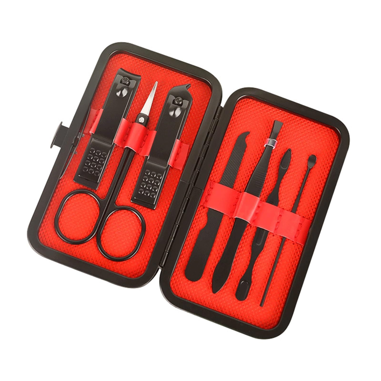 Beauty and Nail Tools 7-Piece Manicure Clipper Set Black Nail Clipper Set for Home Use