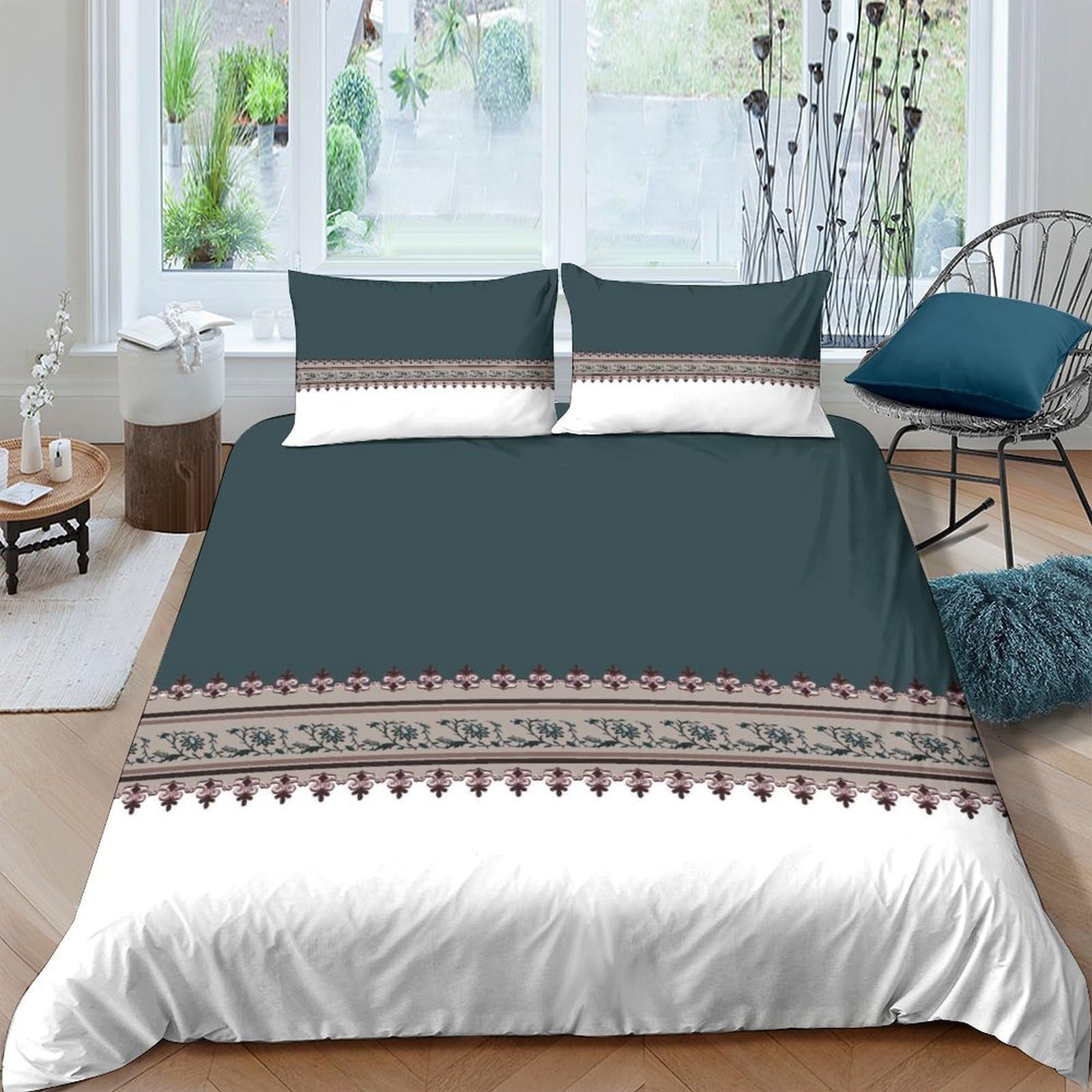 Ctjqhvkz Style-8 3D Printed Boho Geometric Fitted Sheet Microfiber Soft Breathable Ethnic Pattern Bed Cover For Bedroom Guest Room Single（135X200cm）