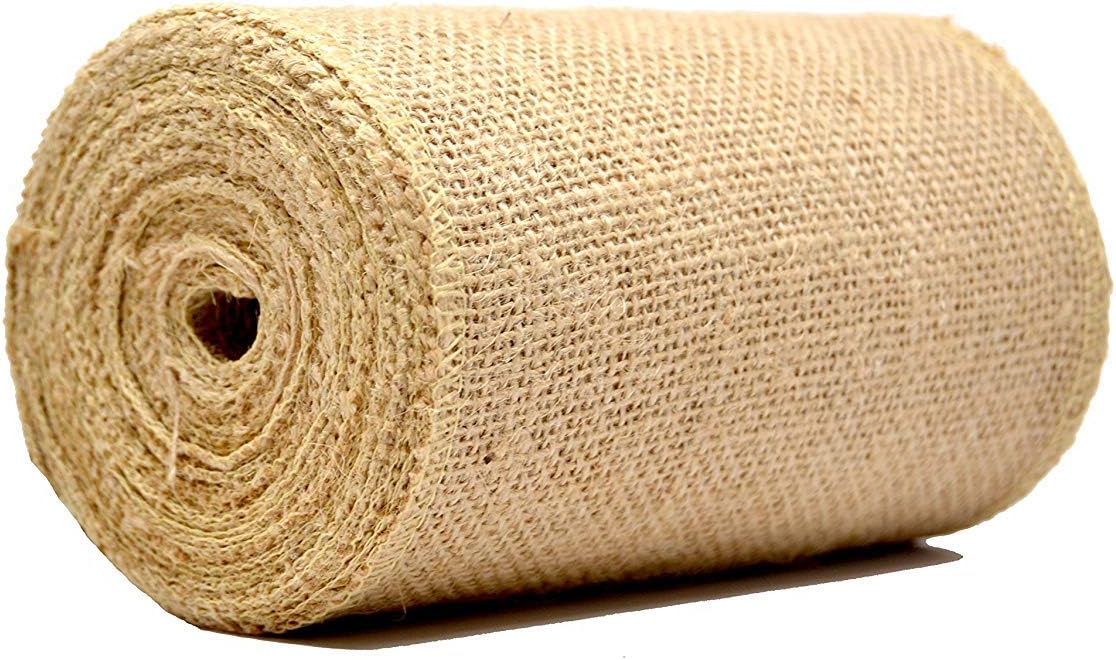 Jute Burlap Ribbon – Rustic Ribbon Rolls, Natural Ribbon Spool for Wedding, Interior Decoration, Gift Wrapping, DIY Crafts – Brown (6inch)