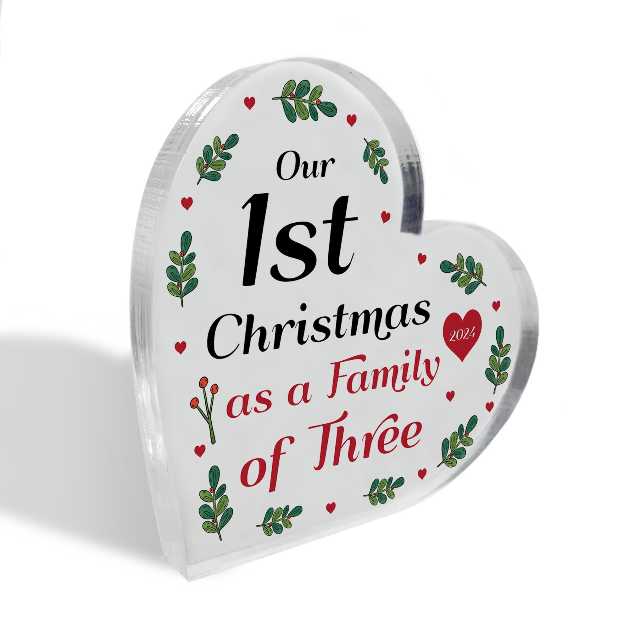 Red Ocean Our 1st Christmas As A Family Of Three Personalised Family Couple Gift New Baby Gift Christmas For Couple With New Baby Husband Wife Gifts For Him Her Keepsake