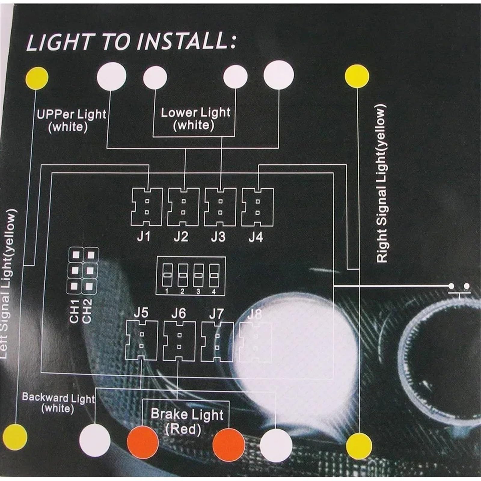1/10 RC Control Remoto Coche Camión Kit De Luz 12 Sistema Lámpara Cabeza Intermitente Reparación Modificar Accesorios Piezas Mejora Componentes Mejora RC