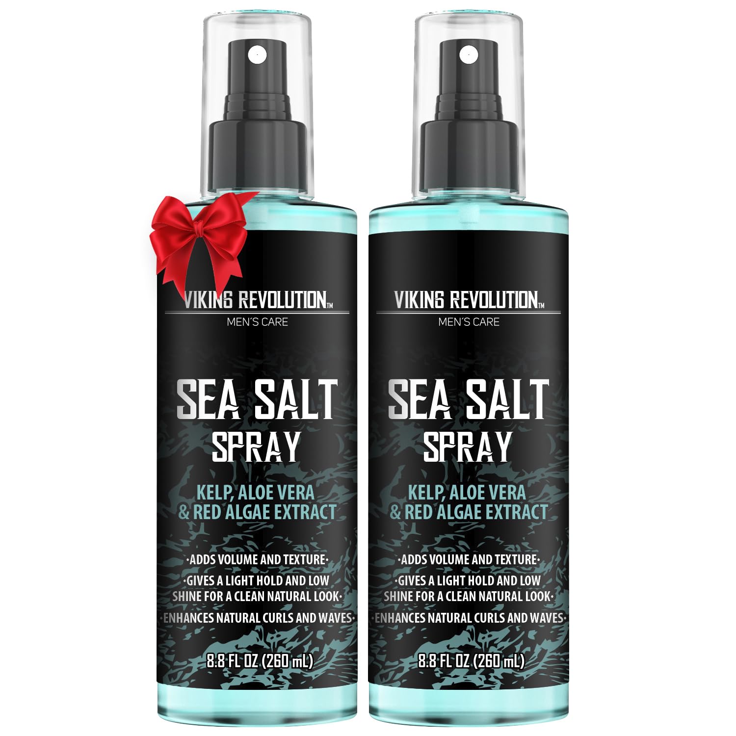 Viking Revolution Sea Salt Spray for Hair Men - Hair Texturizing Sprays with Kelp, Aloe Vera & Red Algae Extract - Surf Sprays to Add Volume and Texture- Sea Salt for Men Beach Hair Spray (2 pack)