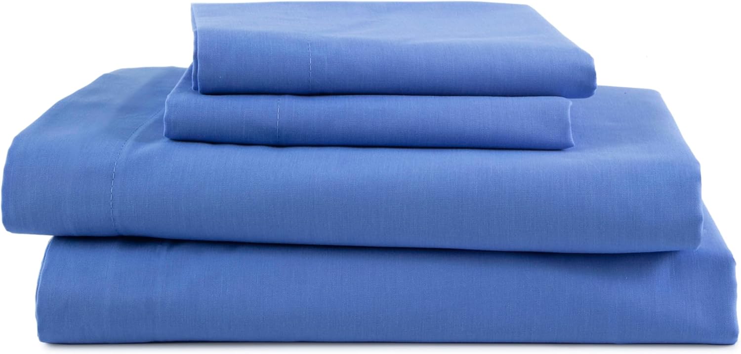 4 Piece Full Bed Sheets Set | Full Bed Sheets – Light Weight, Soft Breathable Sheets | Brushed Cotton Rich Blend | Secure-Fit, Wrinkle Resistant, Durable, Easy Care Bed Sheets | Comfy Sheets - Thumbnail 2