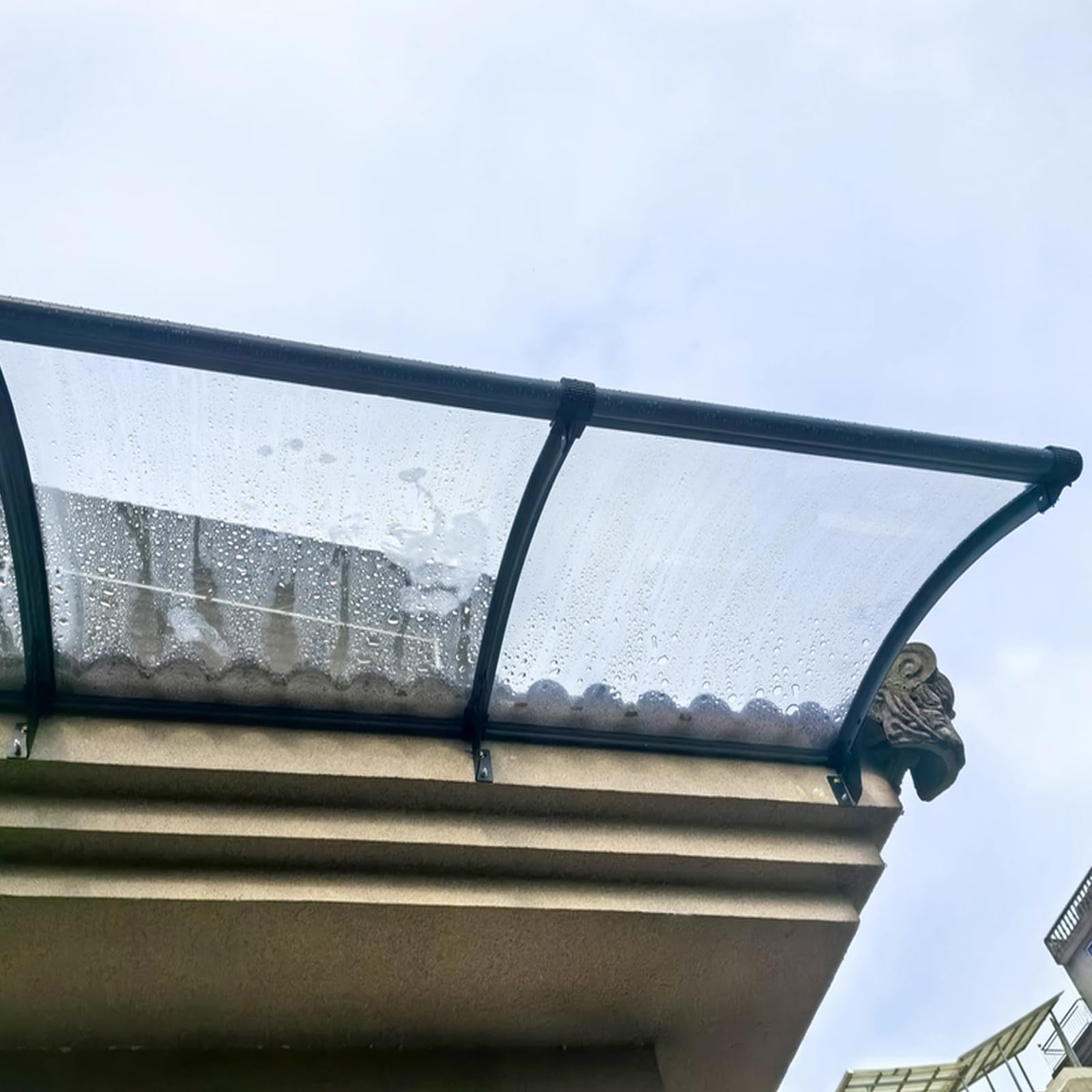 GJMSSMY Modern Door Canopy, Transparent Cover Awning, Sun and Rain Protection Shelter, Polycarbonate Door Overhang, Outdoor Patio Roof (45x200cm/18x79)