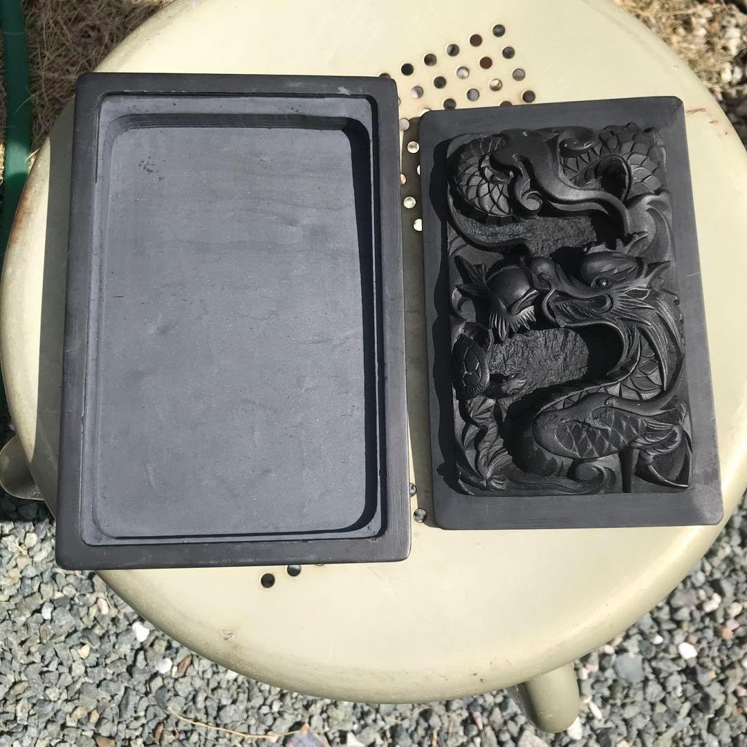 硯 特大 龍彫 7kg 硯 特大 龍彫 7kg 硯 端渓硯 龍彫刻