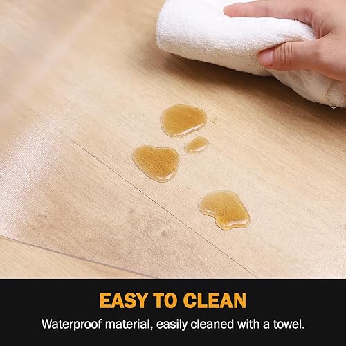 Miniatura 14 de Tapete para silla de suelo duro, 55 x 36 pulgadas, tapete para silla de oficina para superficie dura, alfombra de área para sala de estar, alfombra