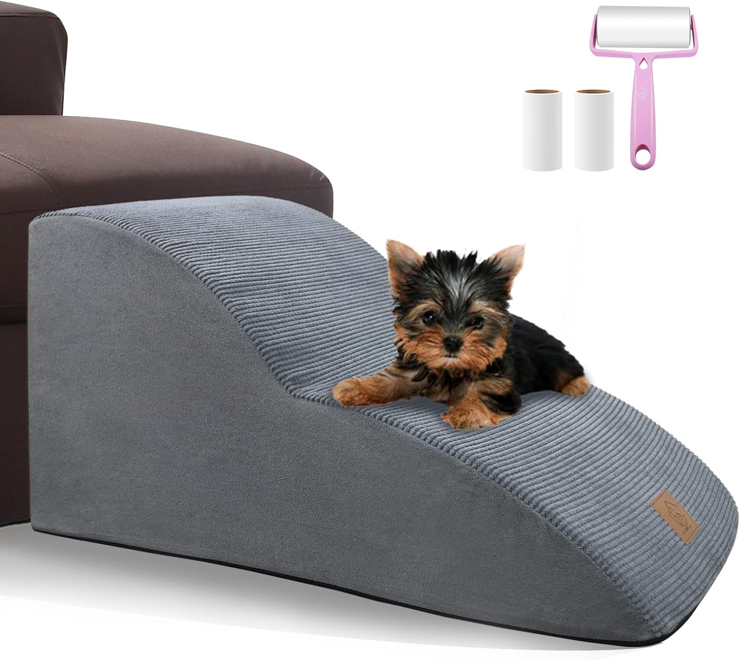 Amazon.com : Extended 2 Tiers Foam Dog Stairs Steps for Bed Couch Sofa ...
